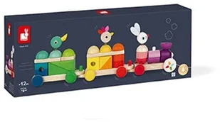 Janod Pociąg z klockami i zwierzątkami do ciągnięcia J08202 - Pociągi dla dzieci - miniaturka - grafika 12