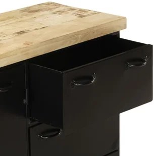 VidaXL Lumarko Komoda, 140x38x76 cm, surowe drewno mango! 323574 VidaXL - Szafki do salonu - miniaturka - grafika 8