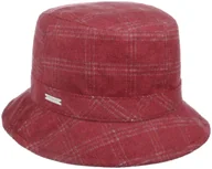Czapki damskie - Seeberger Kapelusz Damski Check Bucket by ciemnoczerwony, One Size - miniaturka - grafika 1