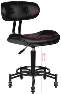 ACTIVESHOP Taboret Florencja Czarny 10003_129237 - Krzesła i taborety kosmetyczne - miniaturka - grafika 5