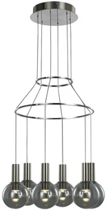 Italux LAMPA wisząca ARIA MD17012002-6A zwieszana OPRAWA minimalistyczna LED 40W szklane kule balls przydymione MD17012002-6A - Lampy sufitowe - miniaturka - grafika 2