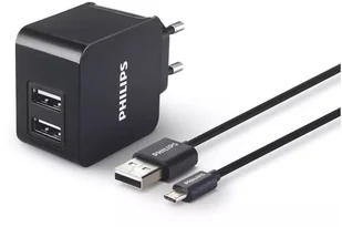 Philips Podwójna ładowarka 5V/3.1A 15.5W micro USB (z kablem micro USB) Phil-DLP2307U/12 - Kable komputerowe i do monitorów - miniaturka - grafika 2