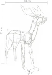 vidaXL 3-częściowa ozdoba świąteczna, renifery, 229 LED - Oświetlenie świąteczne - miniaturka - grafika 8