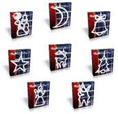 Oświetlenie świąteczne - Emanhu Trading LED świecąca zawieszka, obraz na okno, dekoracja okien, dekoracja na Boże Narodzenie, 8 x dioda LED, z przyssawką rożn.motywy 88037 - miniaturka - grafika 1