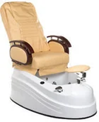 Fotele kosmetyczne - Beauty System Fotel do pedicure z masażem BR-2307 Beżowy - miniaturka - grafika 1