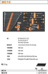 BETA WKŁAD PROFIL. NA ZESTAW NARZ. 2750/MC10 2751/MCV10 - Skrzynki i torby narzędziowe - miniaturka - grafika 2
