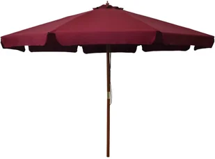 vidaXL Parasol ogrodowy na drewnianym słupku, 330 cm, burgundowy vidaXL - Parasole ogrodowe - miniaturka - grafika 7