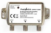 Wzmacniacze antenowe - Wzmacniacz Nedis CATV Max zesílení 9 dB 85-1218 MHz 2 výstupy zpětný kanál 4,5 dB 5-65 MHz konektor F SAMP41120ME) - miniaturka - grafika 1