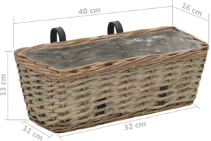 vidaXL Zestaw 2 koszy do przechowywania, wiklina z wyściółką z PE vidaXL - Pudła i pojemniki do przechowywania - miniaturka - grafika 7