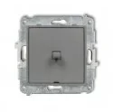 Wyłączniki światła i elektryczne - Karlik Mechanizm łącznika jednobiegunowego w stylu amerykańskim szary mat MINI - miniaturka - grafika 1