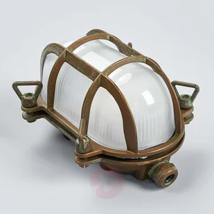 MORETTI Moretti Owalna zew lampa ścienna BENGT z antycz mosiądzu - Lampy ogrodowe - miniaturka - grafika 4