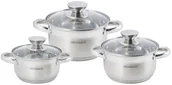 Zestawy garnków i patelni - Ofenbach Podstawowy zestaw komplet garnków ze stali gaz indukcja 6el. 100002 - miniaturka - grafika 1