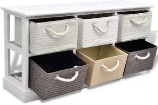 vidaXL vidaXL Ławka do przechowywania z 6 szufladami, drewno - Ławki do przedpokoju - miniaturka - grafika 4