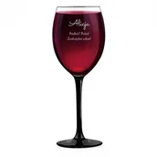 Gadżety dla niej i dla niego - Murrano Kieliszek grawerowany do wina z czarną nóżką onyx dla niej SKI-ONYX-019 - miniaturka - grafika 1