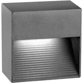 Lampy ogrodowe - Lucide Zewnetrzna LAMPA schodowa DOWN 726408 metalowa OPRAWA ścienna LED 3W kwadratowa outdoor IP54 ciemnoszara 726408 - miniaturka - grafika 1