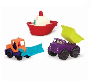 Btoys ZESTAW 3 MINI POJAZDÓW - WYWROTKA,KOPARKA,ŁÓDKA - LOADERS & FLOATERS - BTOYS BX1528 - Samochody i pojazdy dla dzieci - miniaturka - grafika 3