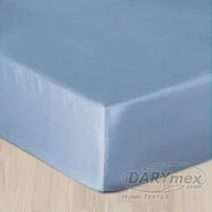 Prześcieradła - Darymex Prześcieradło z satyny bawełnianej z gumką niebieskie 140x200 dx-140-psg-020 - miniaturka - grafika 1