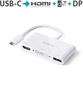 Adaptery i przejściówki - Purelink IS250 Premium 4K adapter USB-C na HDMI DisplayPort DVI 0,10m biały) IS250 - miniaturka - grafika 1