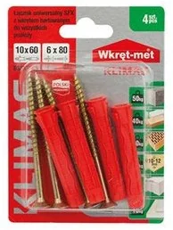 WKRĘT-MET Kołek uniwersalny SFX do wszystkich podłoży 10x60 z wkrętem hartowany - Kołki - miniaturka - grafika 2