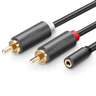 UGREEN Ugreen Premium kabel audio stereo 3,5 mm, wtyk jack do 2RCA, pozłacane styki, do smartfonów, MP3, tabletów, kina domowego, 20 cm - Kable - miniaturka - grafika 3