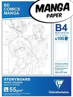 Miski dla psów - Clairefontaine Manga Story Board Pad z ramą z prostą, biały, B4, 55 G 94039C - miniaturka - grafika 1