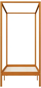 vidaXL Rama łóżka z baldachimem, miodowy brąz, lita sosna, 90x200 cm - Łóżka - miniaturka - grafika 4