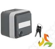 Gniazdka elektryczne - Hager BERKER W.1 Gniazdo SCHUKO 1 pojedyncze z uziemieniem z pokrywą na klucz IP55 szary 47393505 47393505/HAG - miniaturka - grafika 1