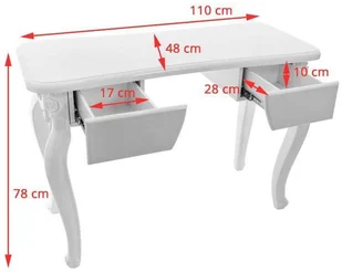 AZZURRO Biurko azzurro styl 2049 białe P106683 - Meble kosmetyczne - miniaturka - grafika 5