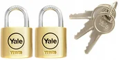 Kłódki - Yale 2x Kłódka Mosiężna 20mm System jednego klucza - miniaturka - grafika 1