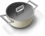Garnki - Smeg Garnek 50's Style 24 cm kremowy CKFC2411CRM - miniaturka - grafika 1
