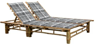 vidaXL 2-osobowy leżak z poduszkami bambusowy 3063959 - Leżaki ogrodowe - miniaturka - grafika 2
