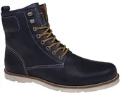 Botki męskie - Mustang Trzewiki Trapery 35A062 4853-502-820 Navy Granat nieocieplane 41008 - miniaturka - grafika 1