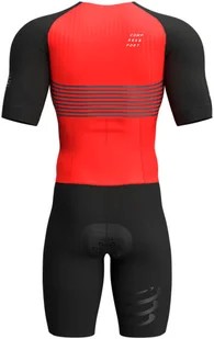 CompresSport Strój triathlonowy męski AERO SS TRISUIT czarno-czerwony - Bielizna sportowa męska - miniaturka - grafika 5