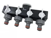 Inne akcesoria do nawadniania - Przyłącze z 4 zaworami rozdzielacz, na kran 1" lub 3/4" do węża z szybkozłączkami rozd/3033K/BR - miniaturka - grafika 1