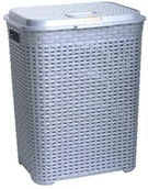 Kosze na bieliznę - Pucuś Kosz na pranie prostokątny srebrny 45 l - miniaturka - grafika 1