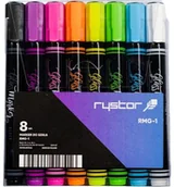 Akcesoria do tablic - Allboards Marker pisak kredowy Rystor zestaw 8 kolorów RMG-1 - miniaturka - grafika 1