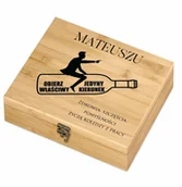 Zestawy do wina - Murrano Elektryczny korkociąg zestaw do wina w skrzynce z nadrukiem dla ZDW5-039 - miniaturka - grafika 1