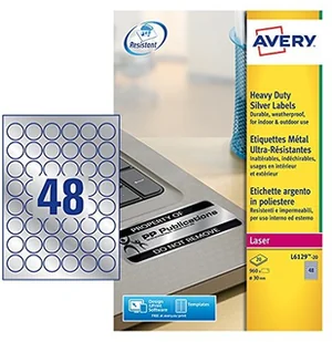 Avery Zweckform Zweckform znamionowe A4 30 mm srebrne (L6129-20) - Etykiety do drukarek - miniaturka - grafika 2