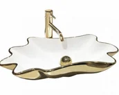 Umywalki - Rea U3400 Umywalka nablatowa Infinity White Gold - miniaturka - grafika 1