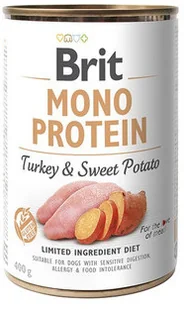 Brit MONO PROTEIN TURKEY & SWEET POTATO 400g - Mokra karma dla psów - miniaturka - grafika 2