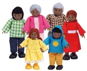 Akcesoria dla lalek - Hape International Hape E3501 - rodzina lalek, ciemna skóra - miniaturka - grafika 1