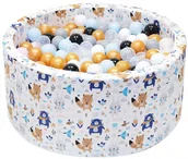 Suche baseny - TUPPI Basenik z kulkami piłeczkami piłkami dla dzieci niemowląt 90x40 - 200 kulek - Zwierzątka granatowe - miniaturka - grafika 1