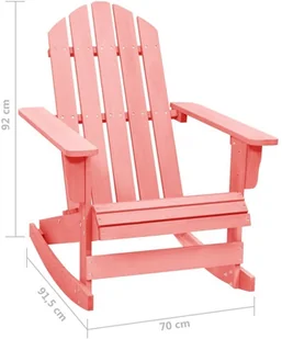 vidaXL Ogrodowy fotel bujany Adirondack, lite drewno jodłowe, różowy! 315887 - Fotele i krzesła ogrodowe - miniaturka - grafika 6