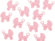 Baby shower i roczek - AMSCAN Plastikowe wózeczki różowe - 12 szt 380099 - miniaturka - grafika 1