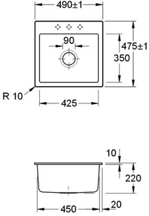 Villeroy & Boch Subway 50 S Flat Classicline 3315 1F KR - Zlewozmywaki - miniaturka - grafika 4