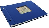 Albumy fotograficzne - Goldbuch Bella Vista złota księga, album nitowany 30 x 25 x 2 cm, 40 białych stron z pergaminem, z wycięciami, możliwość rozbudowy, len, niebieski, 30x25 cm 26 895 - miniaturka - grafika 1