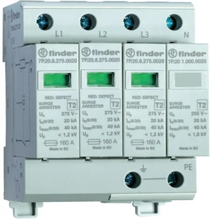 Finder Ogranicznik przepięc stopnia II (3 warystory + 1 iskiernik) 7P-24-8-275-1 - Sterowniki i przekaźniki - miniaturka - grafika 2