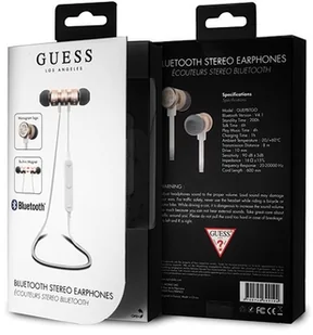 GUESS Słuchawki Bluetooth Guepbtgo Biało-złoty - Słuchawki - miniaturka - grafika 5