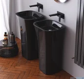 Umywalki - Besco Assos umywalka wolnostojąca czarna 41x52x85 #UMD-A-CZARNA | - miniaturka - grafika 1
