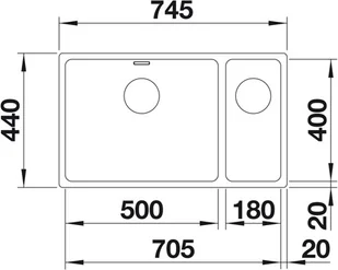 Blanco Andano 500/180-U 522989 prawa - Zlewozmywaki - miniaturka - grafika 3